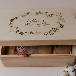 Personalised Bird Wreath Memory Box