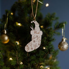 Bird in Stocking Personalised Christmas Decoration