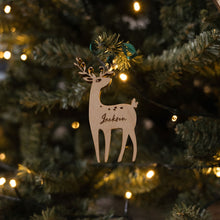 Personalised Wooden Reindeer Christmas Decoration