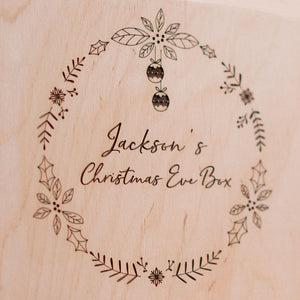 Personalised Christmas Eve Box - Christmas Wreath Design