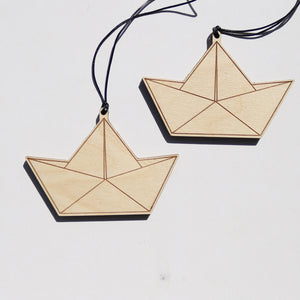 Wooden Paper Boat Decoration